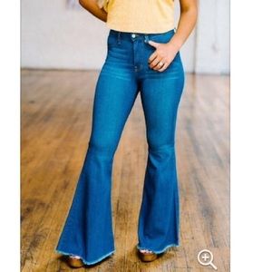 Judy blue high rise dark wash denim flares